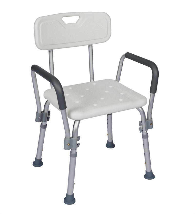 Aluminum Shower Chair with Armrest and Backrest for Elderly