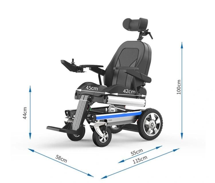 Folding All Terrain Power Wheelchair Durable Captain Seat Electric Wheelchair