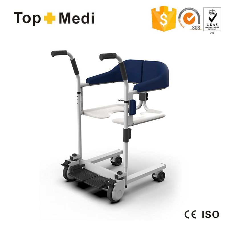 2020 Popular Multifunctional Foldable Patient Transfer with Commode Seat Wheelchair