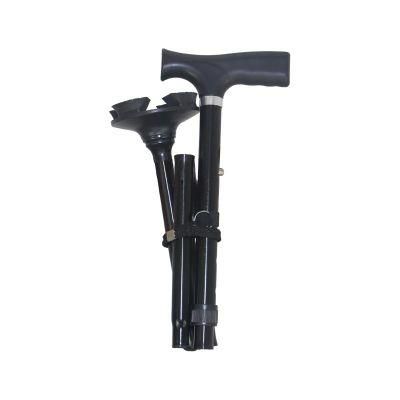 Height Adjustable Folding Walking Stick Aluminum Hand Elbow Crutches for Disabled