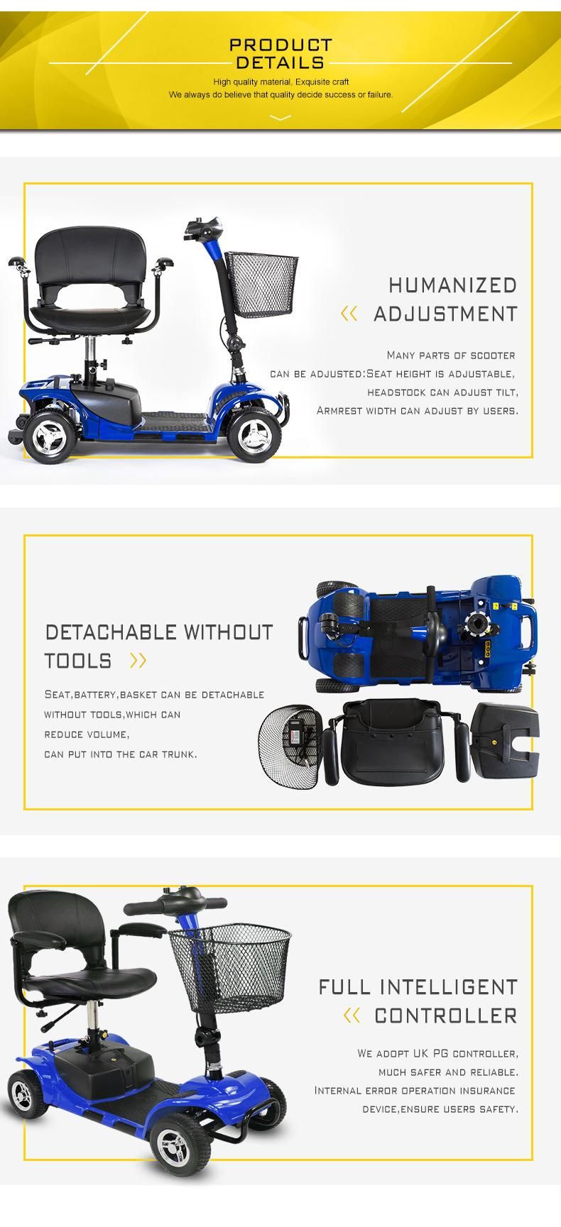 Economic Handicapped Disabled Mobility Scooter with 4 Wheels