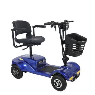 Hot Selling Four Wheels Folding Disabled Electric Mobility Scooter with Single Seat
