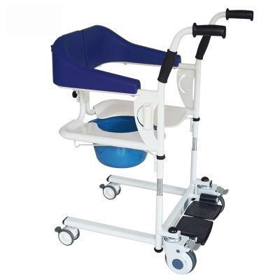 Portable Adjustable Wheelchair Transfer Lift Commode Toilet Bath Chair