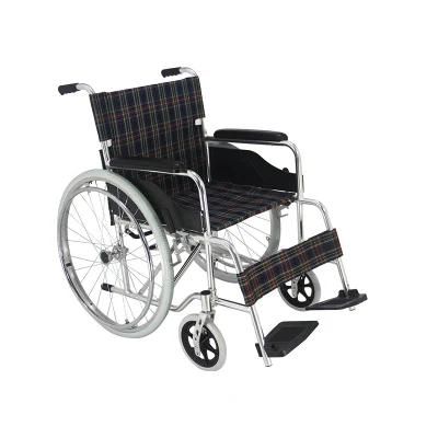 Hospital Disabled Foldable Steel Manual Wheelchair