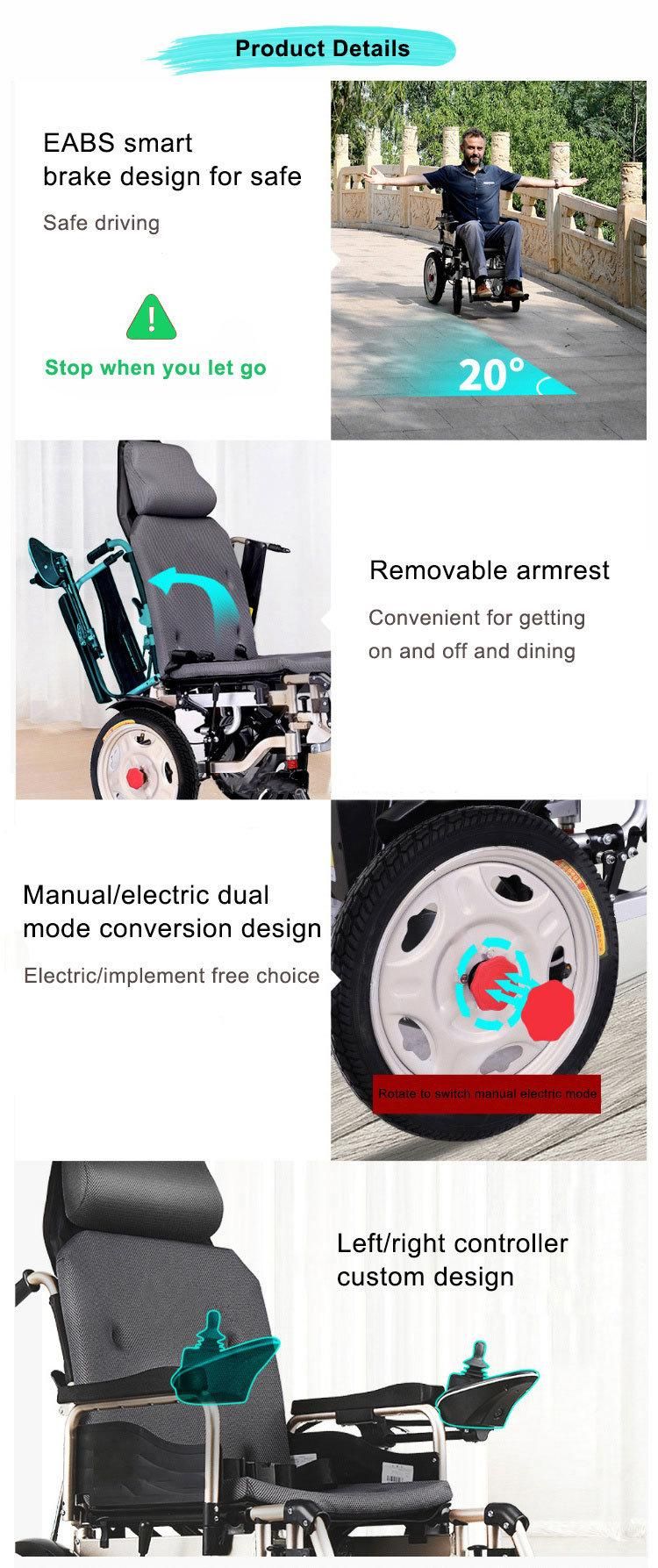 New Ghmed Customized Carton China Electric Scooter Disabled Mobility Aluminum Folding Wheelchair