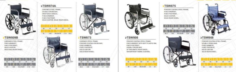 Cheapest Best Price Steel Manual Foldable Wheelchair for Disable Elderly