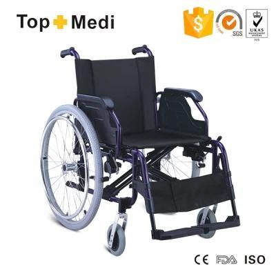 Lightweight Aluminum Frame Wheelchair with Pneumatic Rare Wheel