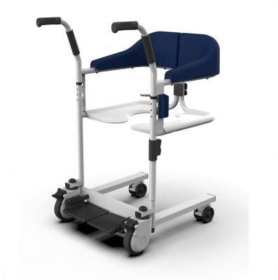 Multi-Function Height Adjustable Transfer Lift Patient Toilet Transport Commode Chair