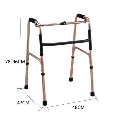 Folding Adjustable Bronze Aluminum Walker for Disabled