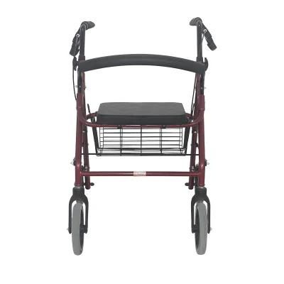 Lightweight Aluminum Portable Walking Aid Rollator Walker with Seat