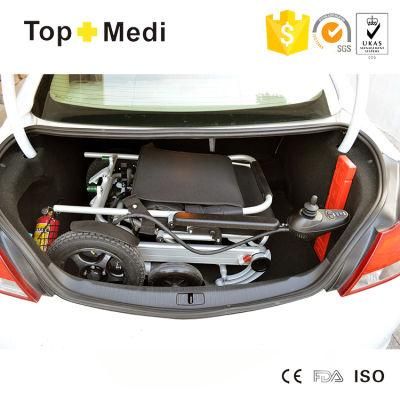 Topmedi Rehabilitation Therapy Supplies Foldable Electric Wheelchair for Disabled
