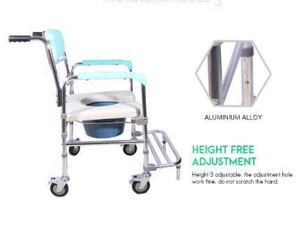 Toilet Elderly Foldable Aluminium Aloy Wheelchair