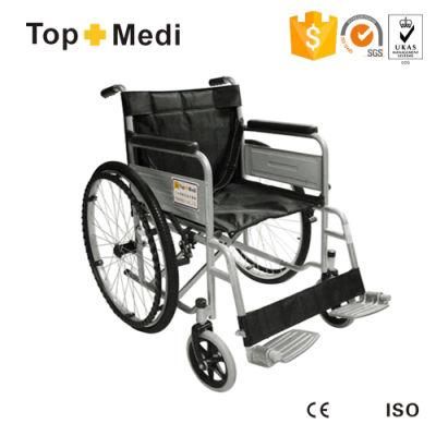 Topmedi Cheap Prices Medical Hospital Steel Basic Manual Wheelchair