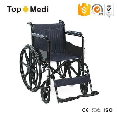 Handicapped Hospital PU Seat Mag Wheel Folding Steel Manual Wheelchair