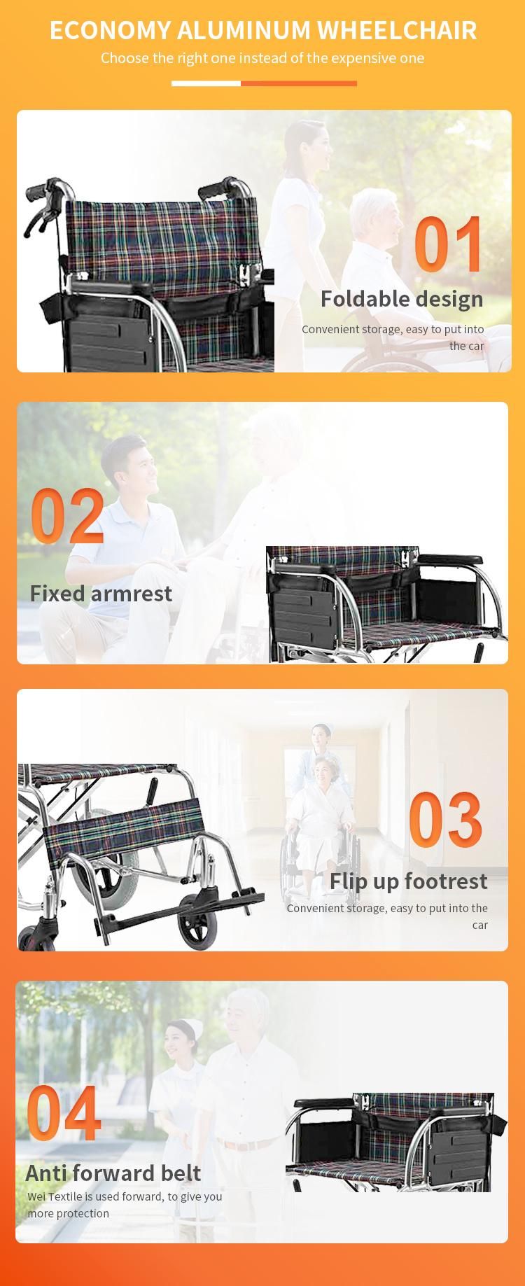 Asia Market Hot Selling Aluminum Lightweight Drop Back Handle Manual Wheel Chair Easy Carry portable Travel Cross Bar 12 Inch Rear Wheel Wheelchair