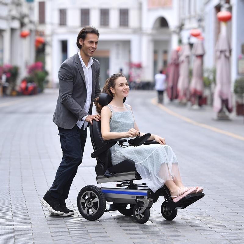 Aluminium Seat Rotation Folding Electric Wheelchair