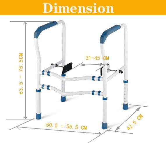 Stand Alone Toilet Safety Rail Adjustable Bathroom Toilet Handrails Grab Bar Fit Any Toilet