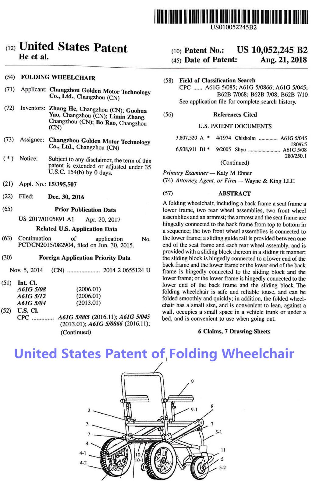 Folding Motorized Power Wheelchair CE Approved best seller in USA
