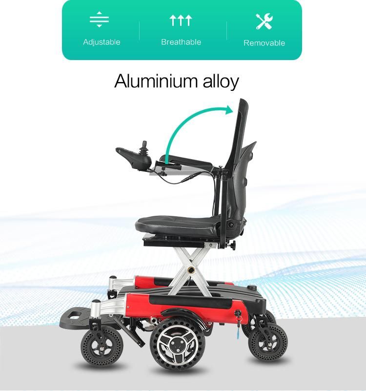 360-Degree in-Situ Rotating Remote Control Folding up and Down Electric Wheelchair