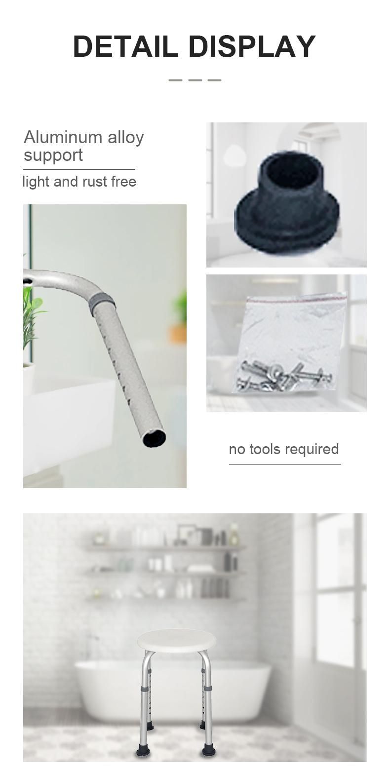 Adult Aluminum Round Chair Medical Bathing Chair Shower