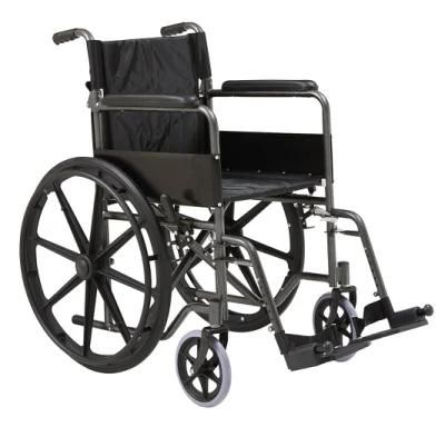 Folding Disabilities Wheel Chair Europe Basic Model Manual Steel Wheelchair Portable Drive Medical Equipment