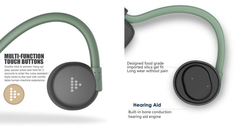 Open Ear Bone Conduction Smart Rechargeable Ear Hearing Aid Amplifier with Bluetooth Eaphone Headset for Deaf Deafnesss Hearing Loss Earsmate E528