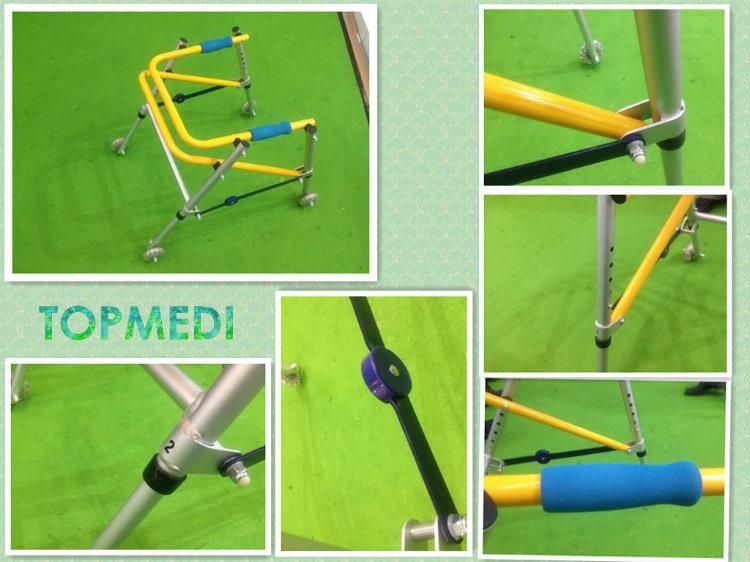 Topmedi Medical Health Foldable Aluminum Children Walker Walking Aids with Wheels