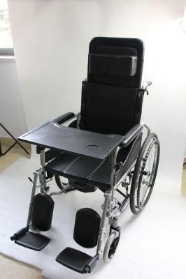 China Best Manufacture Trending Steel Commode Wheelchair with Headrest