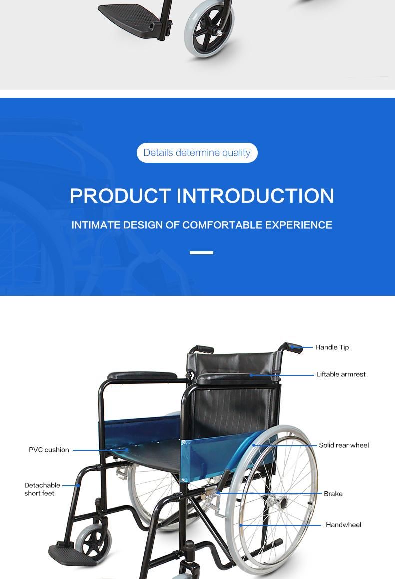 Hanqi Hq809f High Quality Medical Equipment Manual Folding Wheelchair