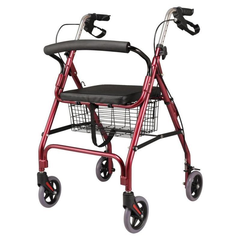 China Manufacturer Aluminum Alloy Portable Lightweight Rollator Walker with Seat