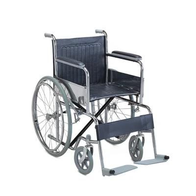 2022 Topmedi Cheap Price Standard Steel Wheelchair for Handicapped