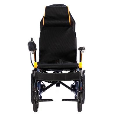 Best Selling Foldable High Quality Carbon Steel Electric Wheelchair with High Backrest and 500W Brush Motor and 20ah Lead-Acid Battery