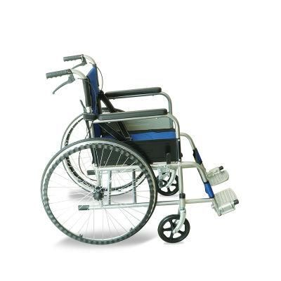 Economic Chrome Frame Folding Portable Manual Wheelchair