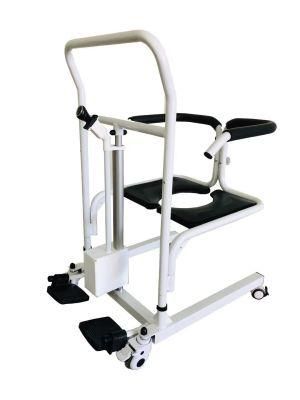Transfer Commode Wheelchair with Electric Lift Mode Come with Battery Can Use for 4-5 Hours Once Charging