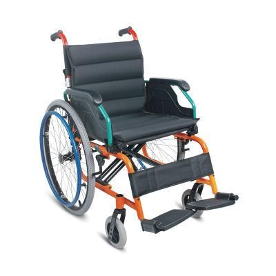 Disabilities Medical Health Equipment Transfer Aluminum Manual Wheelchair with Ce