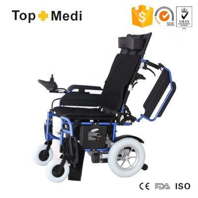 Topmedi High Back Adjustable Folding Electric Wheelchair for Disabled