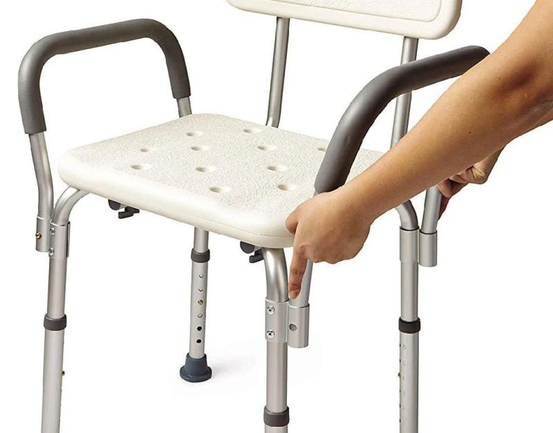 Commode Chair Square Seat Shower Chair Armrest Shower Chair W/Back