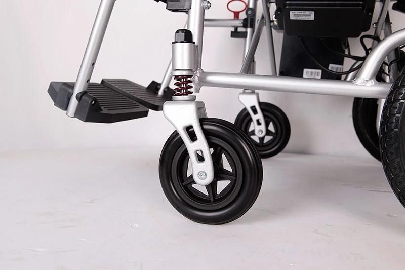 Outdoor Aluminium Alloy Folding Electric Power Wheelchair with LED Front Light
