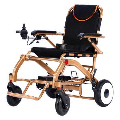 Portable Power Handicapped Light Weight Foldable Electric Wheelchair with 700W Hub Brushless Motor and 10ah Lithium Battery
