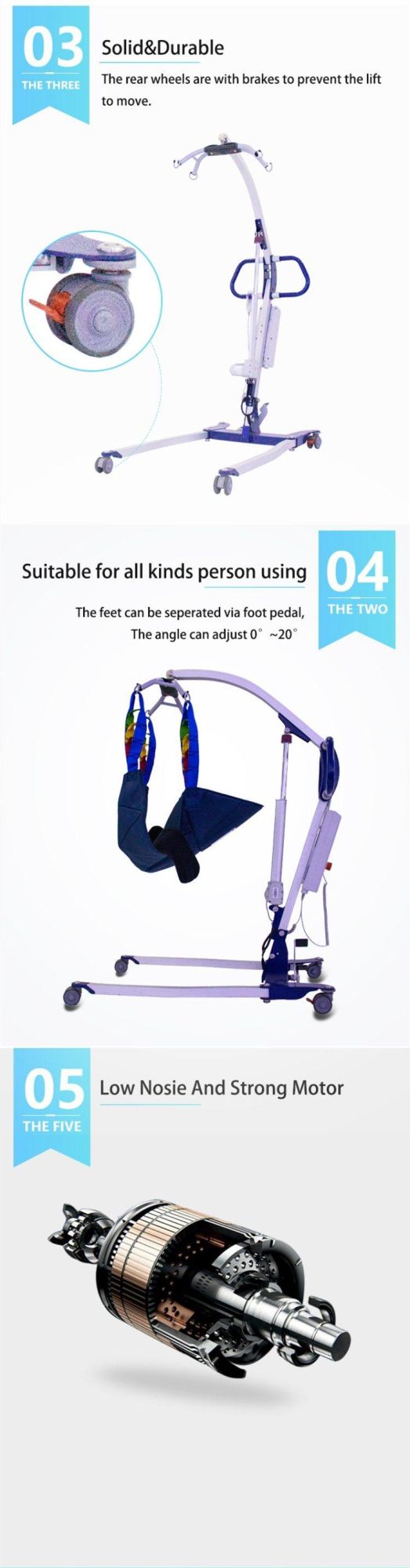 Standing Style Medical Patientenlift Foldable Electric Patient Lifter