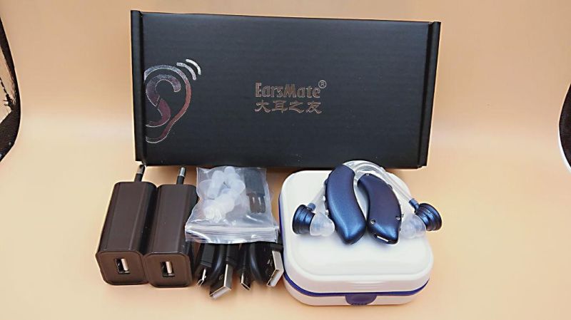 Earsmate Pair Rechargeable Hearing Aids with Noise Cancellation and Volume Control Pack of 2