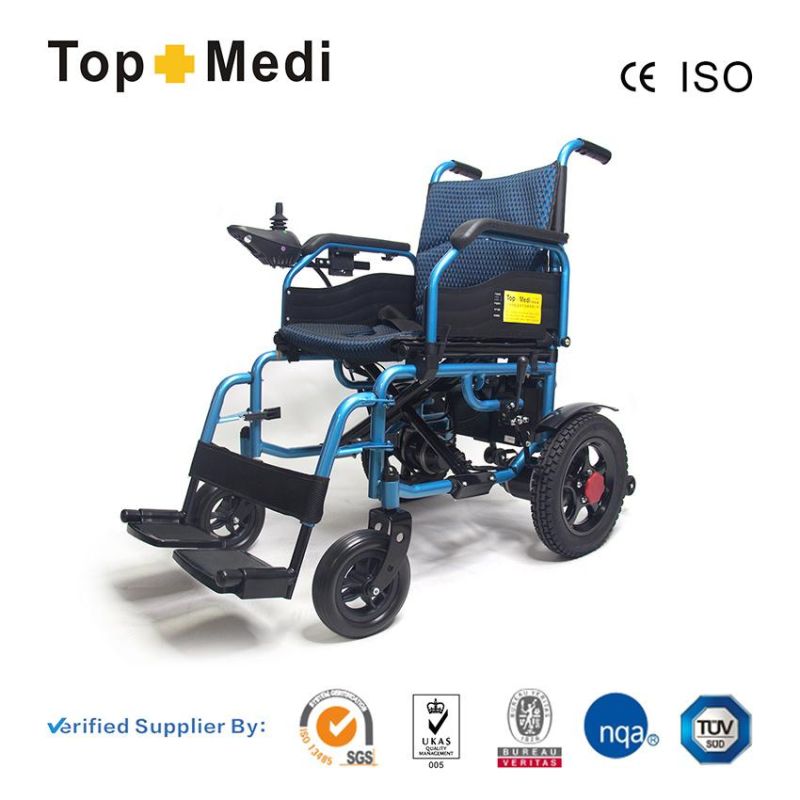 New Style Foldable Electric Wheelchair with Electromagnetic Brake Aluminum Chair Frame