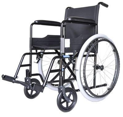 Rehabilitation Therapy Supplies Steel Aluminium Wheelchair with Fixed Arm Rest