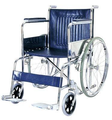 Medical Foldable Light Weight Manual Steel Wheelchair for Disabled People