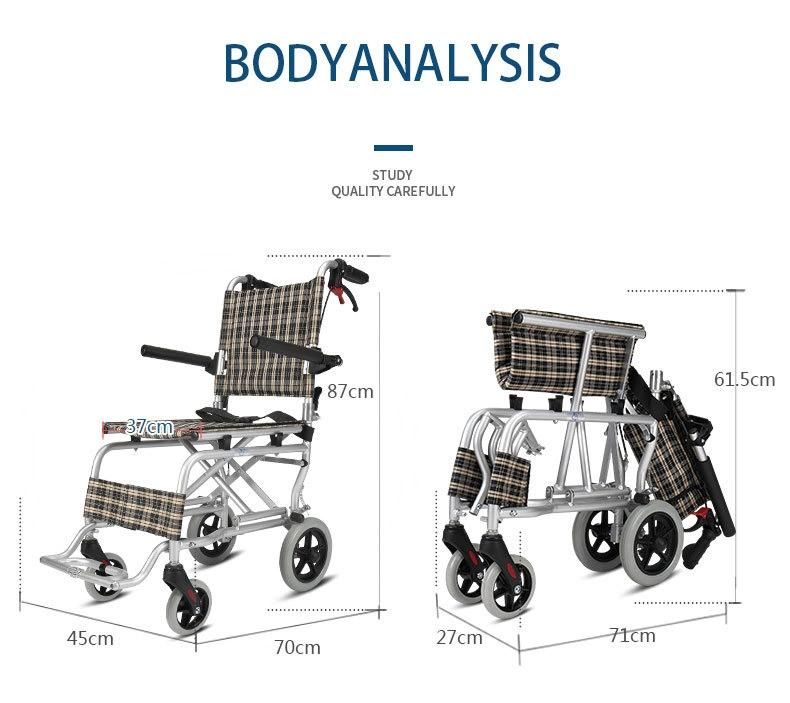 China Supplier Supply Stainless Steel Lightweight Portable Manual Foldable Wheelchair