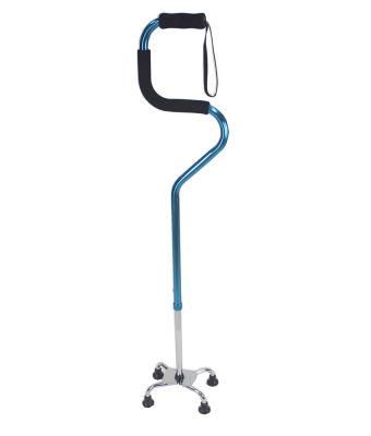 Aluminum Adjustable Quad Cane Four Legs Walking Stick for Disabled and The Elderly