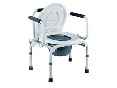 Printing with Fall Down Armrest High Quality Patient Height Adjustable Commode Toilet Chair Without Wheels Steel