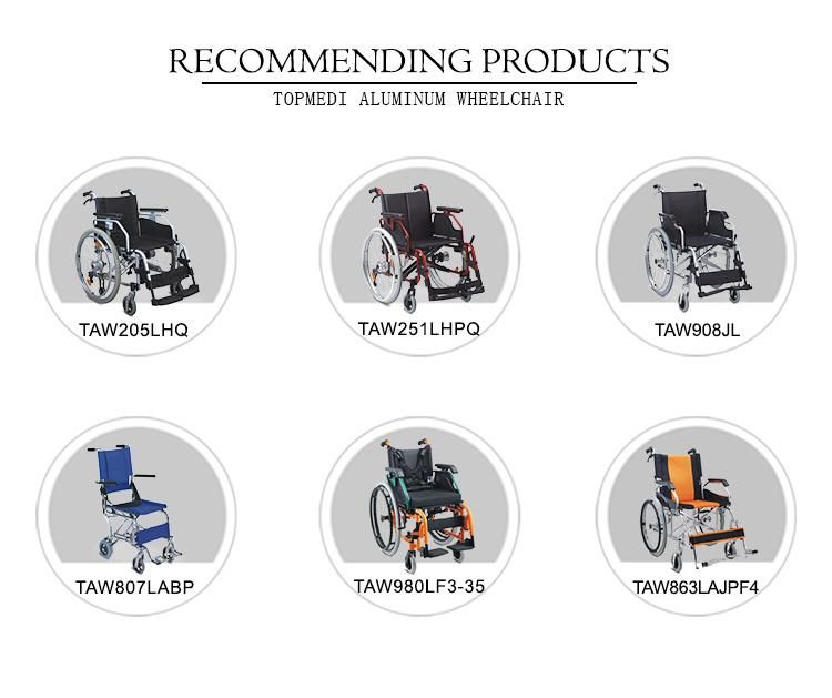 Manual Folding Aluminum Wheelchair for Disabled and Elderly