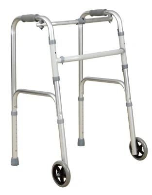 China Supplier Disabled Hospital Clinic Lightweight Folding Walking Aid, Walker Frame for Elderly