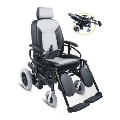 Reclining High Back Motorized Handicapped Electric Wheelchair with Elevating Footrest
